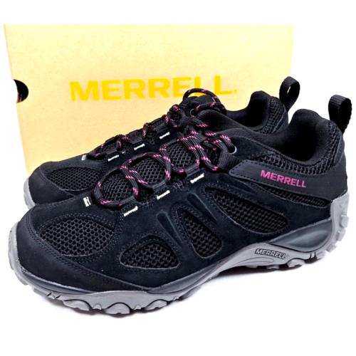 Merrell Yokota 2 Black / Fuchsia Hiking Shoes J500158 Women`s Sz 9.5