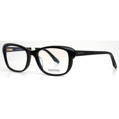 Valentino V2640 001 Black Womens Semi Cat Eye Full Rim Eyeglasses 50-17-135 B:37