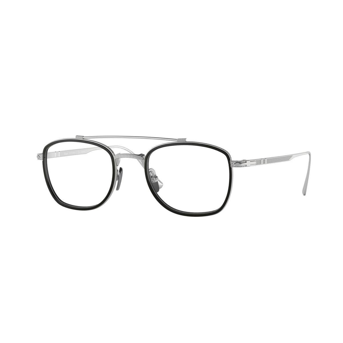 Persol PO5005VT 8006 Pillow Silver Black Demo Lens 46 mm Men`s Eyeglasses