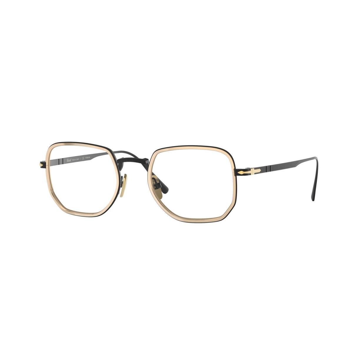 Persol PO5006VT 8008 Irregular Black Gold Demo Lens 45 mm Unisex Eyeglasses