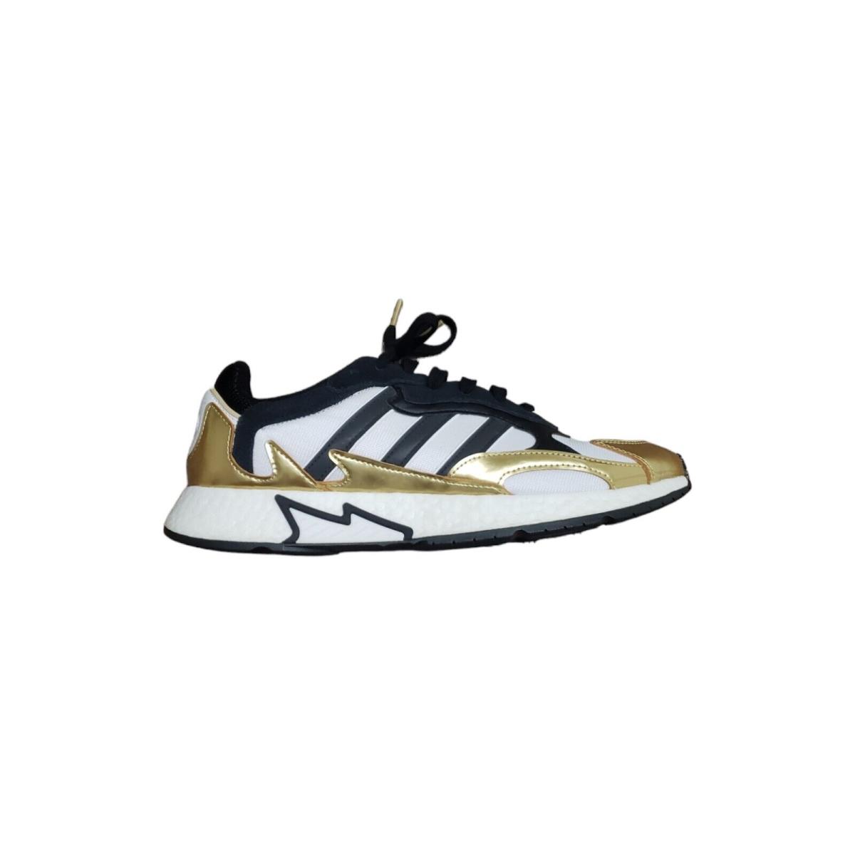 Adidas Men`s Tresc Run Sneaker Shoes Black / Metallic Gold / White Size 10
