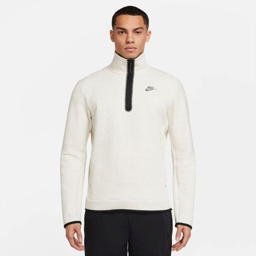 Nike Tech Fleece 1/2 Zip Pullover Sweatshirt DQ4314 White Gray Heather Medium
