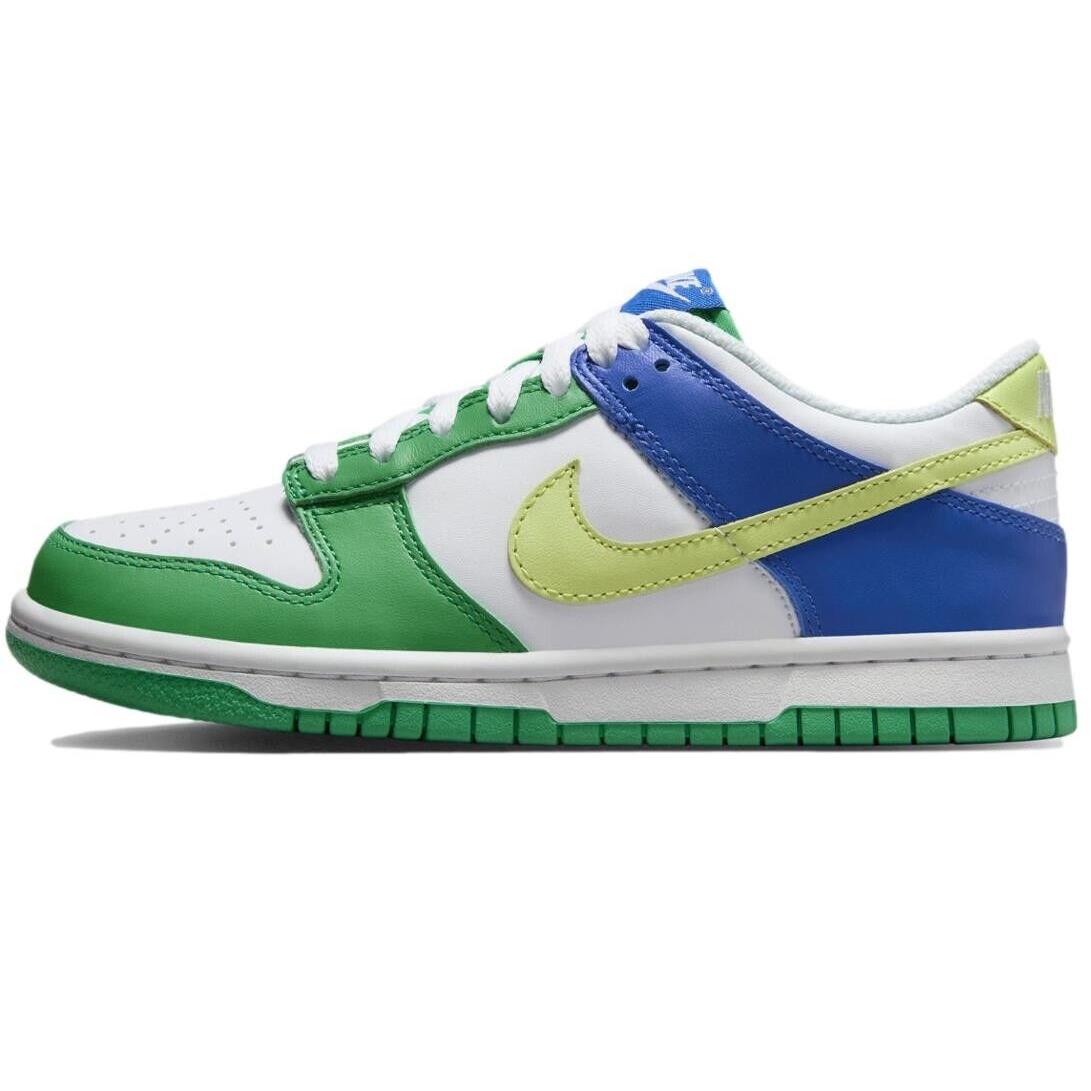 Size 4.5Y - Nike Dunk Low GS `stadium Green Royal` Youth Shoes FN6973-100 - White