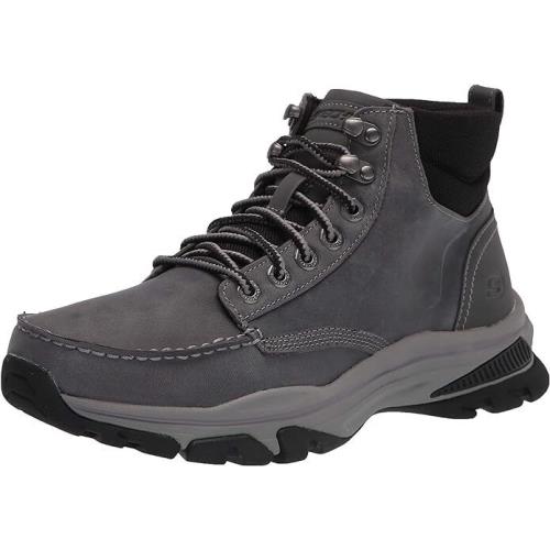 Skechers Ralcon Top Point 204207 Mens Gray Leather Lace Up Ankle Boots