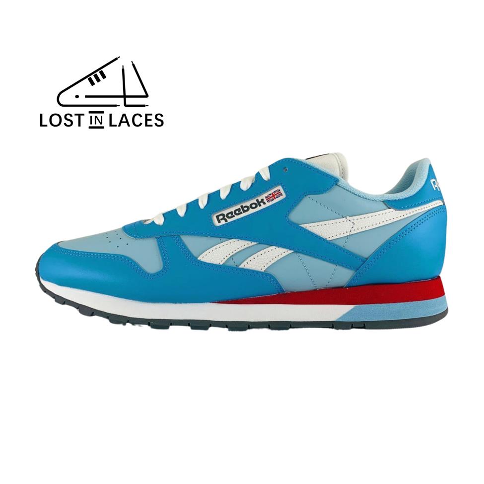 Reebok Classic Leather Radiant Aqua Red Sneakers Men`s Shoes IG2988