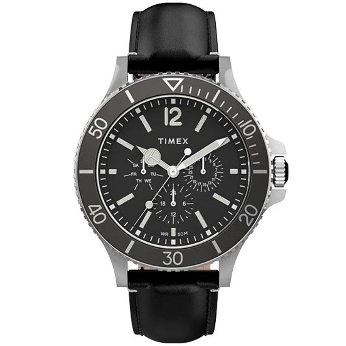 Timex Men`s Watch Harborside Quartz Black Dial Strap TW2U12900VQ