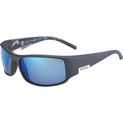 Bolle King Wrap Around Matte Blue Sea Polar Offshore Blue Sunglasses 12119