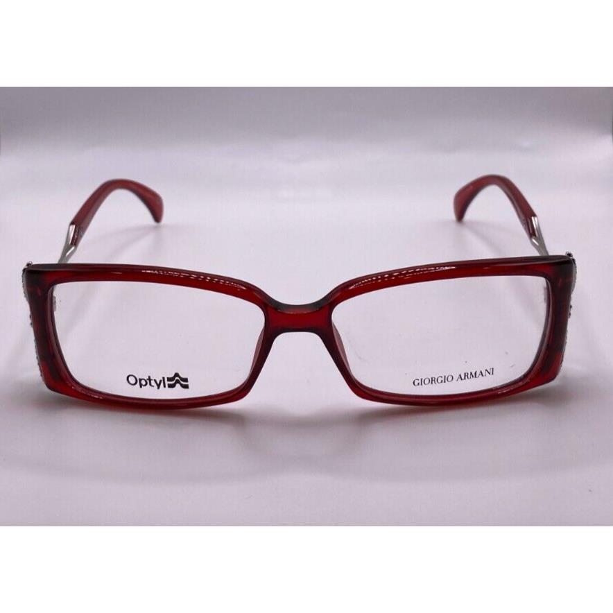 Giorgio Armani GA739 D10 Red Plastic Optical Eyeglasses Rectangle 53-14-125