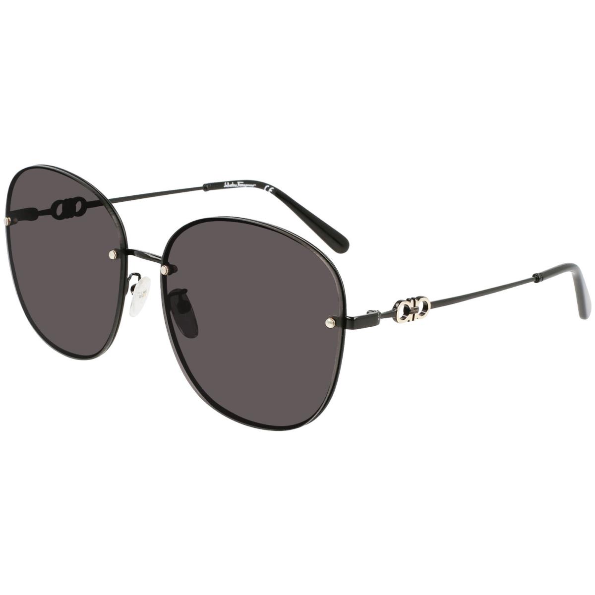 Salvatore Ferragamo Women`s Black Oversized Round Sunglasses SF281SA 001 - Italy