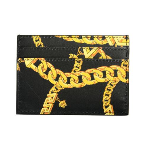 Versace Black Barocco Print Leather Card Case