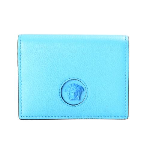 Versace Women`s Blue Leather Medusa Head Wallet