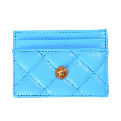 Versace Blue Quilted Leather Card Case