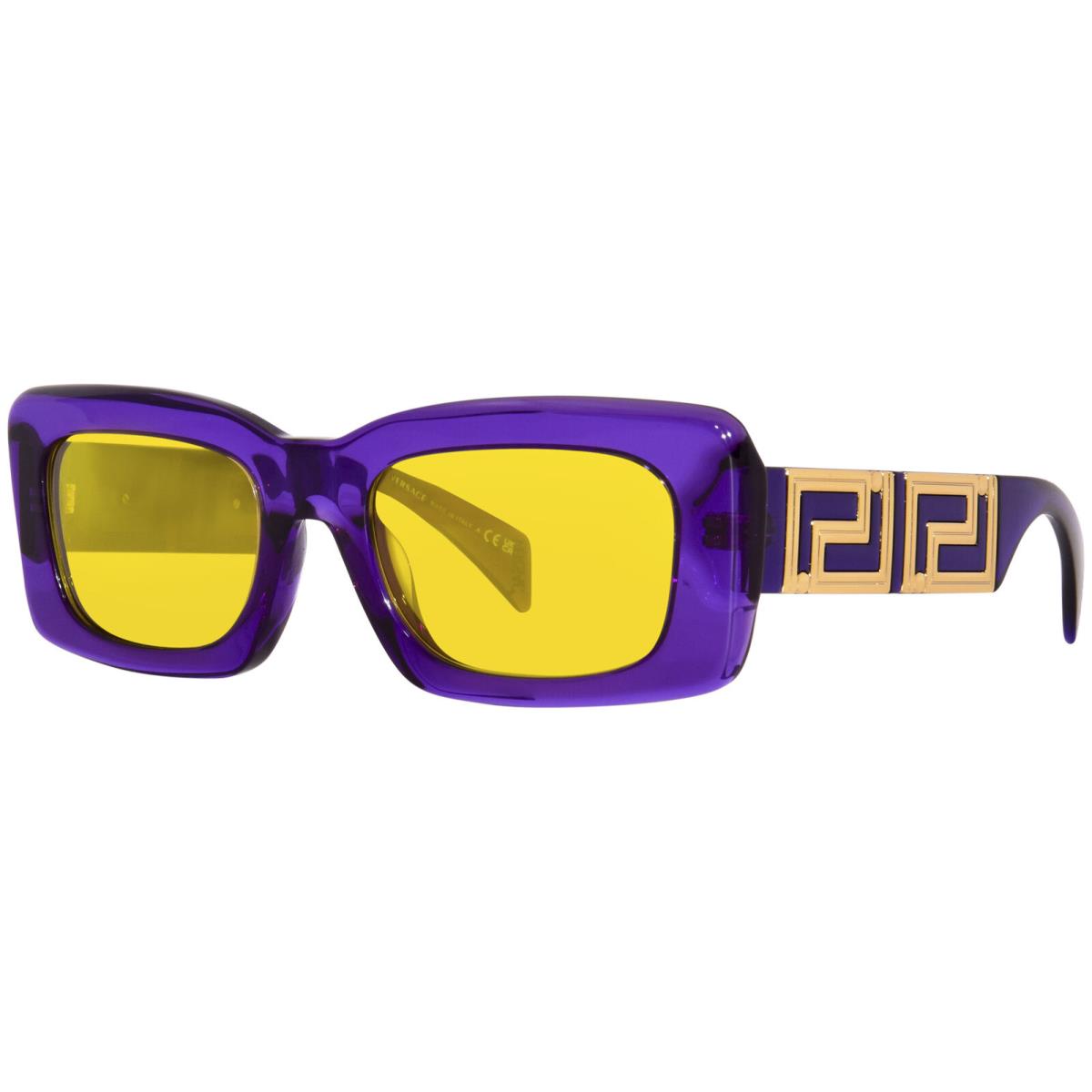 Versace VE4444U 5408V9 Sunglasses Transparent Violet/yellow Mirror Silver 54mm