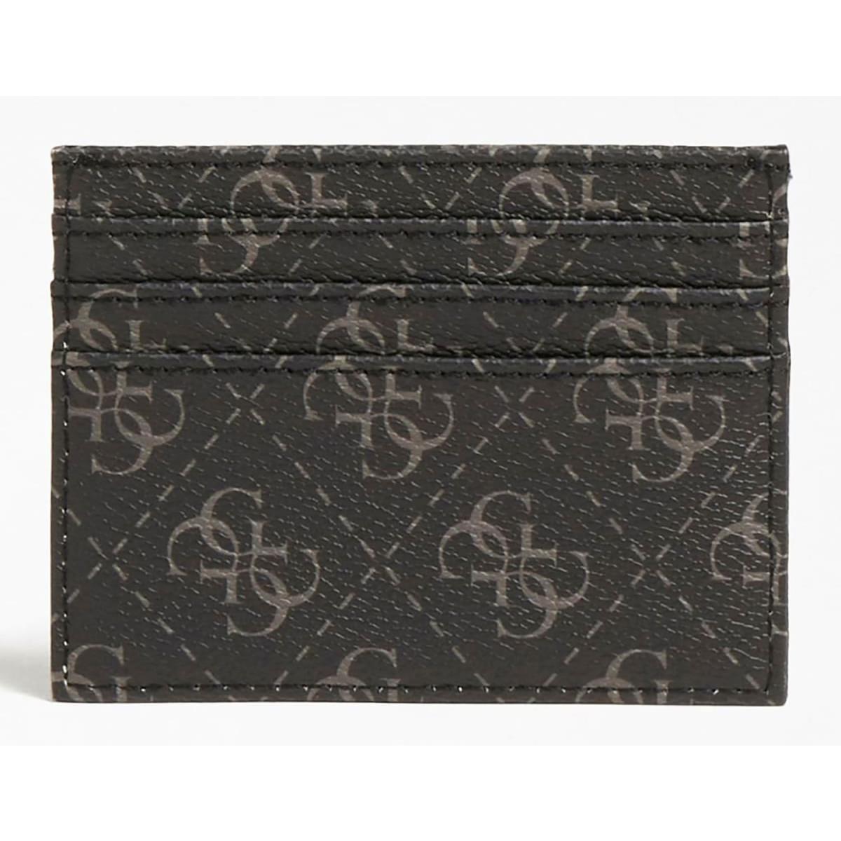 Guess Vezzola 4G Logo Printed Mens Card Case In Coal