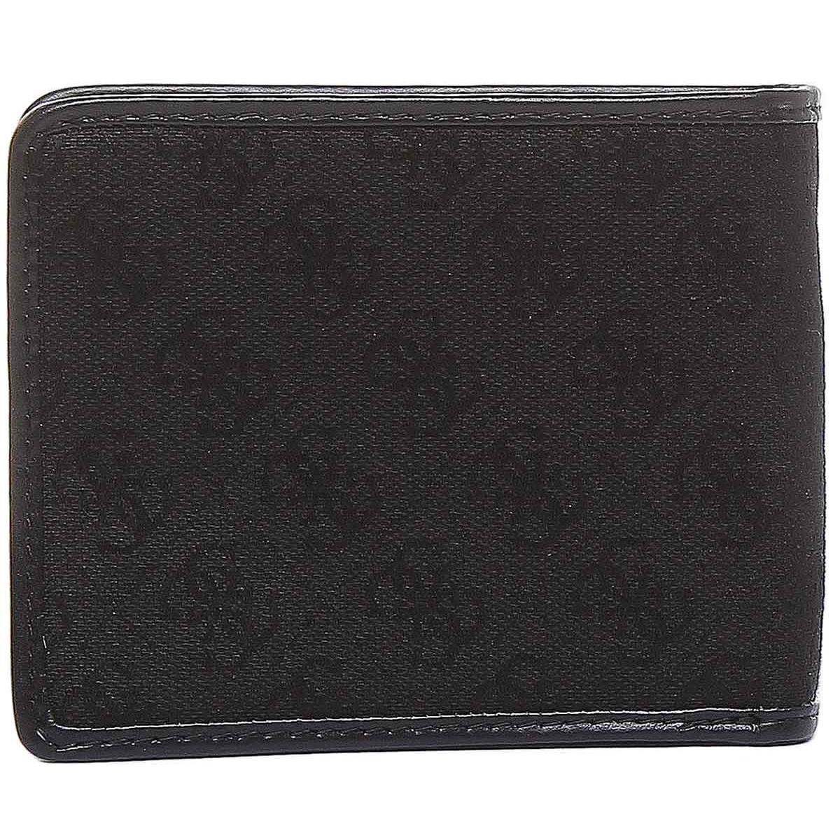 Guess Dan Logo Mens Flat Billfold Leather In Black