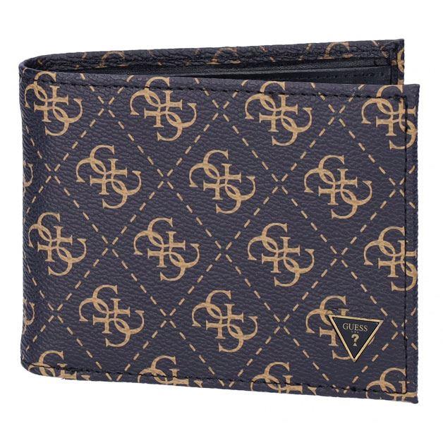 Guess Vezzola Mens Smart Wallet In Black Brown CHOCOBROWN
