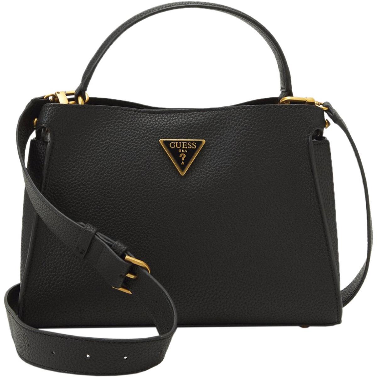 Guess Downtown Chic Metal Triangle Logo Womens Tote Bag In Black