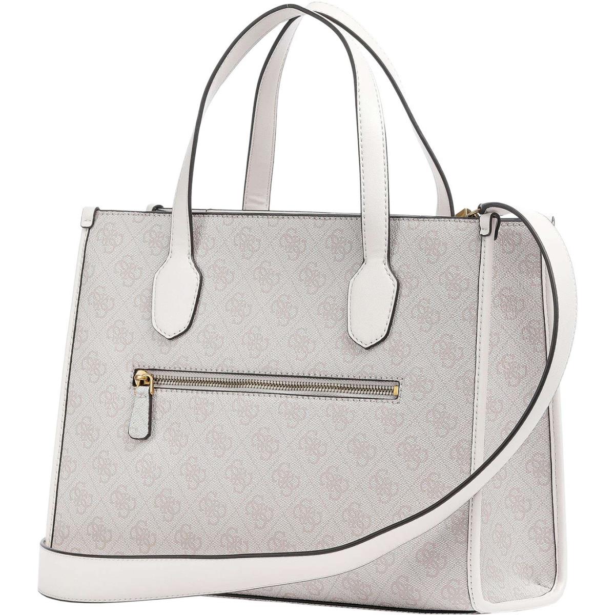 Guess Silvana Girlfriend Tote Hand Bag In White Gold