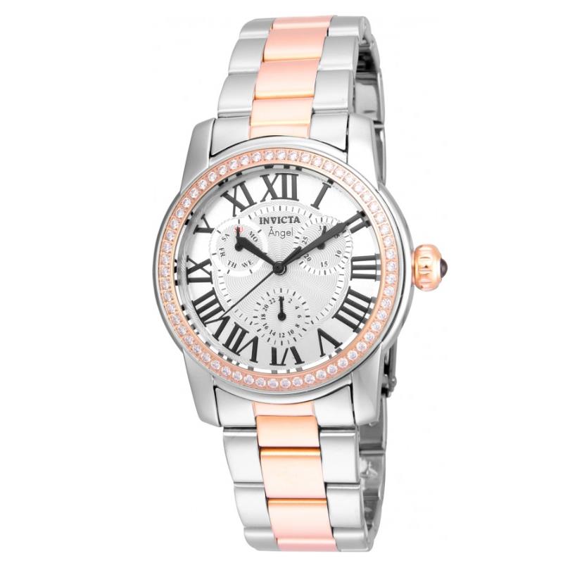 Invicta Angel Women`s 38mm Rose Gold Crystal Accent Multi-function Watch 21708