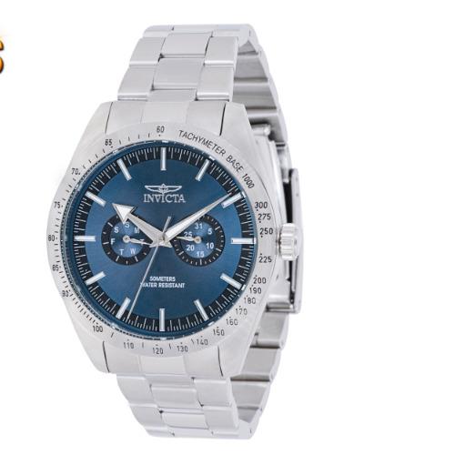 Invicta Specialty Men`s Watch - 44mm Steel 45972 - Dial: Blue, Band: Gunmetal, Bezel: Gunmetal