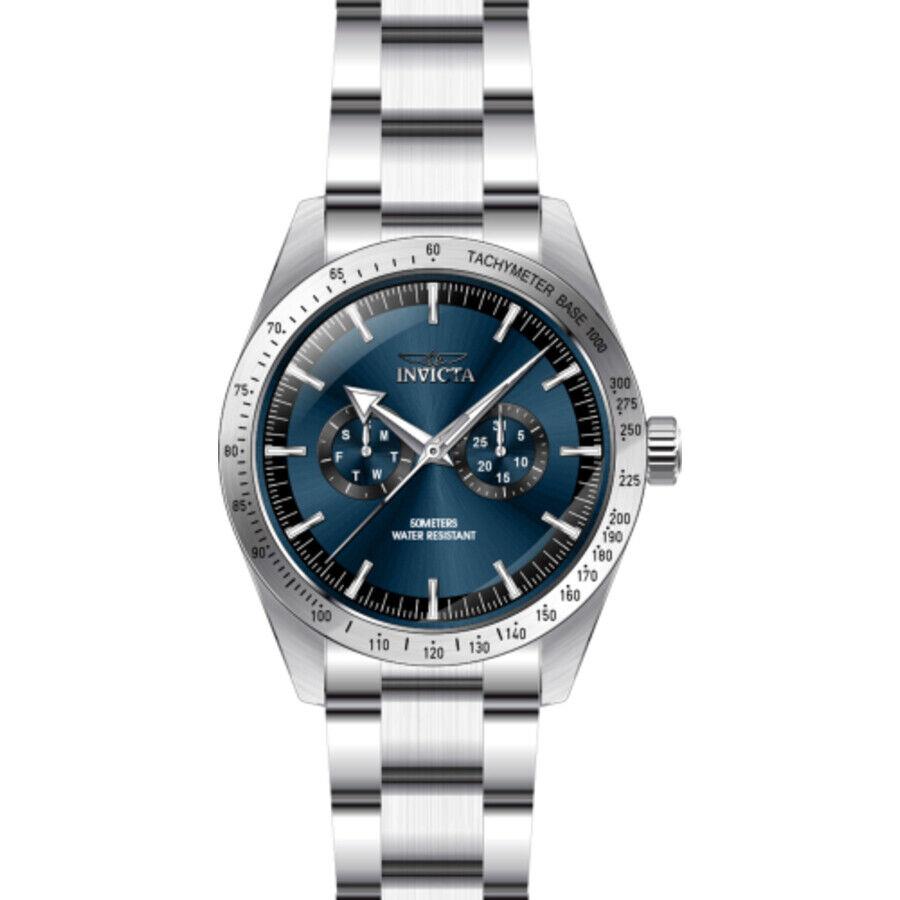 Invicta Specialty Quartz Blue Dial Men`s Watch 45972 - Dial: Blue, Band: Gunmetal, Bezel: Gunmetal