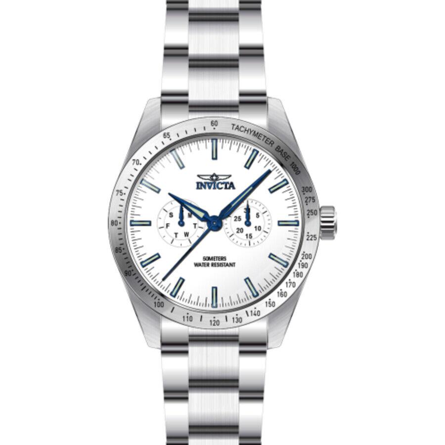 Invicta Specialty Quartz White Dial Men`s Watch 45975 - Dial: White, Band: Gunmetal, Bezel: Gunmetal