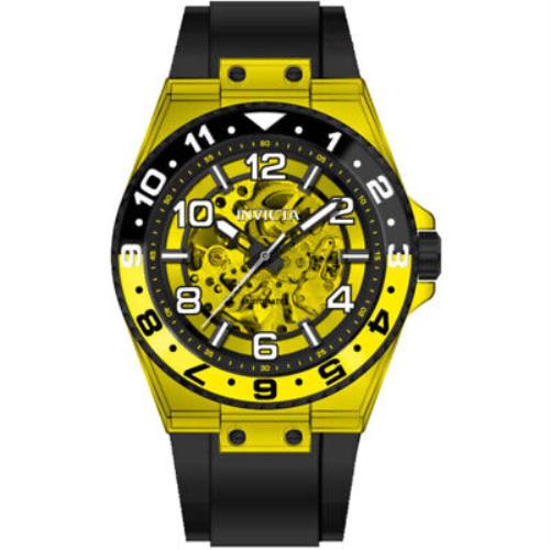 Invicta Speedway Automatic Skeleton Yellow Dial Men`s Watch 44387