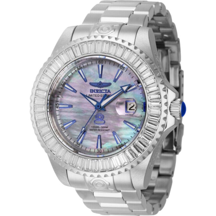 Invicta Pro Diver Date Automatic Crystal Silver Dial Men`s Watch 44314