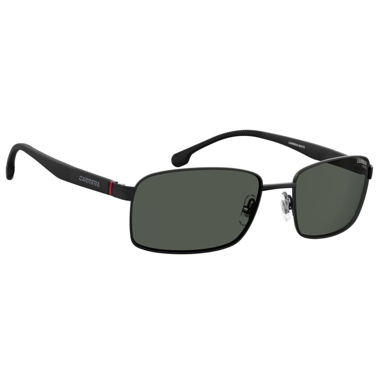 Carrera Matte Black Grey Rectangular Polarized Sunglasses - 8037/S 0003