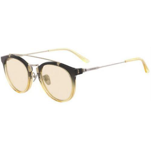 Calvin Klein CK18720S-725 Black Yellow Women`s Sunglasses Yellow Lens