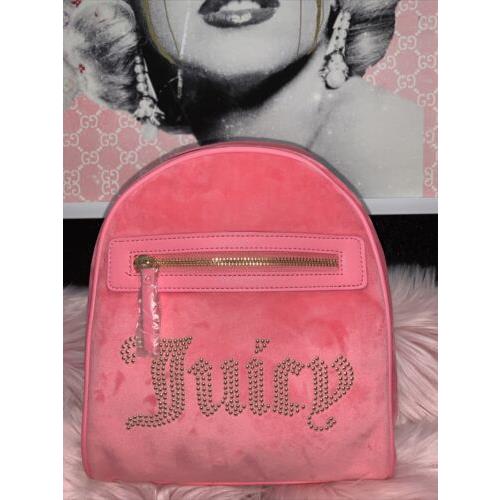 Pink Lemonade Juicy Couture Backpack + Bag Charm Purse Bag Velvet