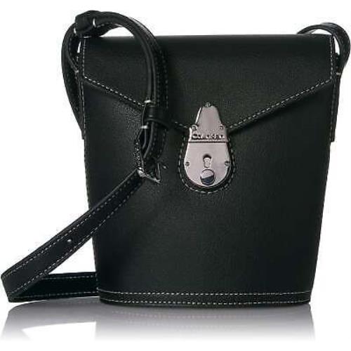 Calvin Klein Lock Leather Mini Bucket Bag