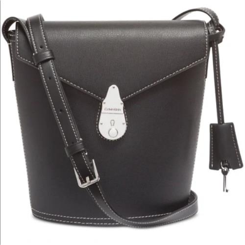 Calvin Klein Lock Leather Small Bucket Bag