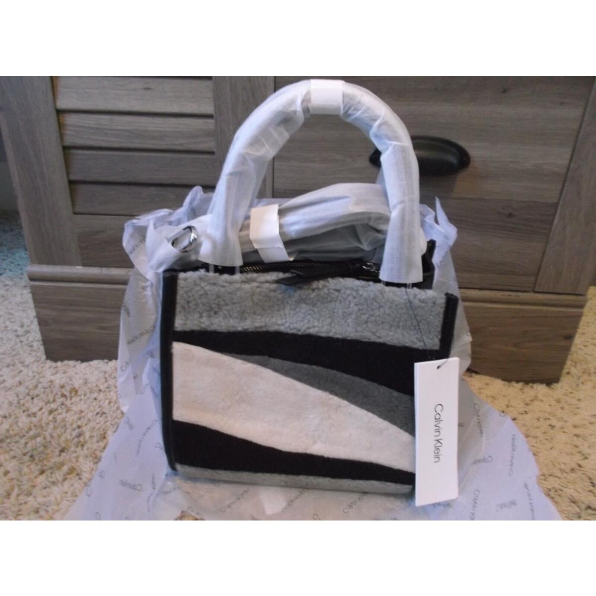 Calvin Klein Moon Shearling Triple Compartment Convertible Satchel