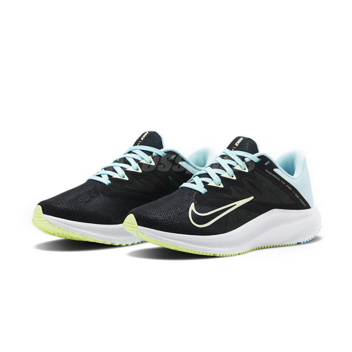 7.5 Nike Woman`s Quest 3 Black Glacier Ice Running Shoes CD0232-005 Size 7.5NEW