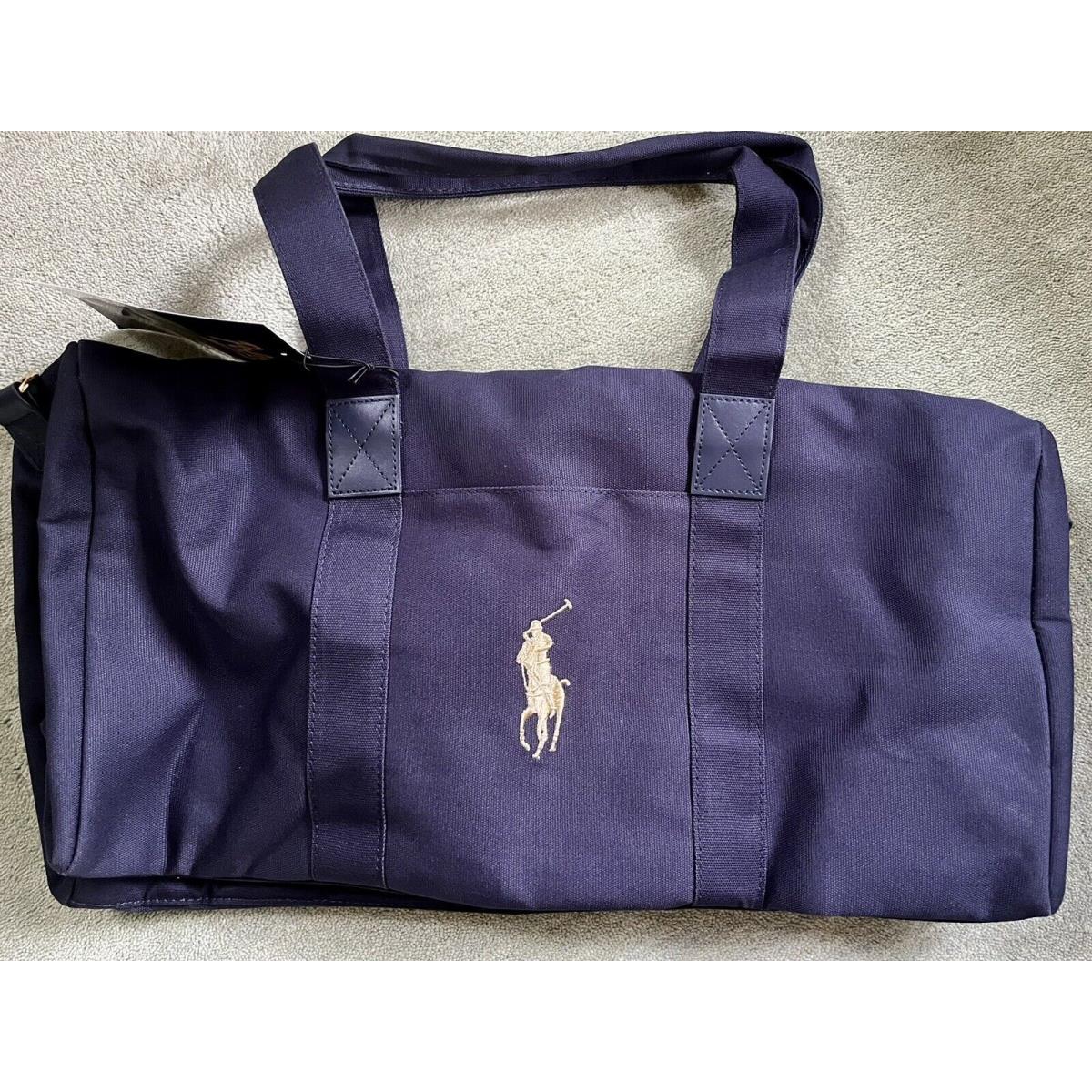 Polo Ralph Lauren Blue Duffle Gym Carry ON 19 W 11 H 6.5 D Shoulder Strap