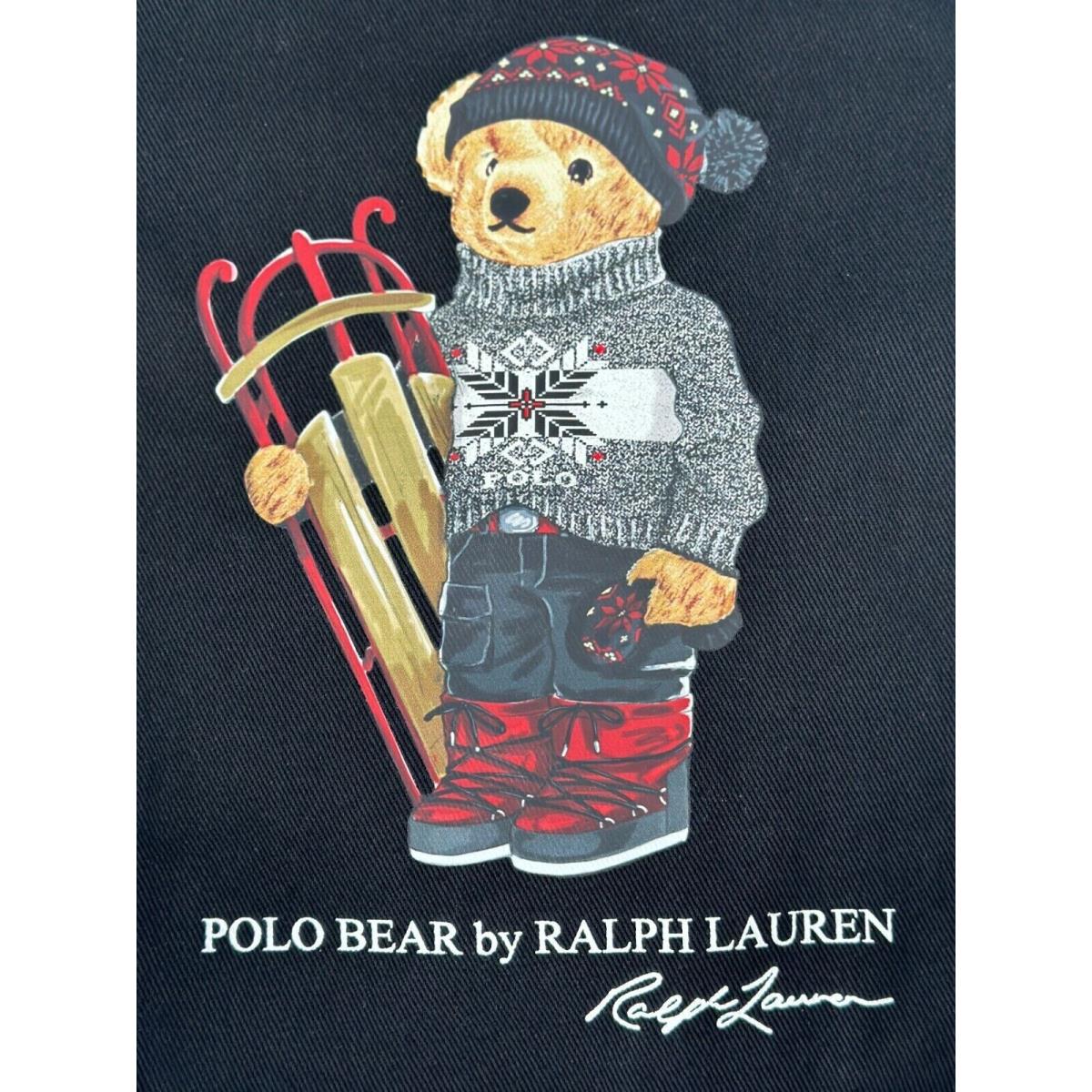 Polo Ralph Lauren Polo Bear Tote Bag Black Winter Sled Christmas