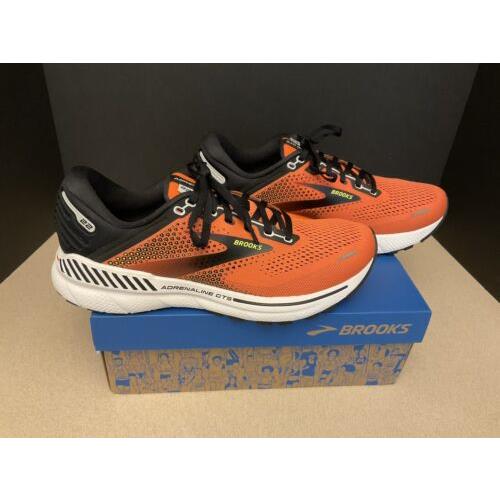 Mens Brooks Adrenaline Gts 22 Orange/black Running Shoes. Size 9D