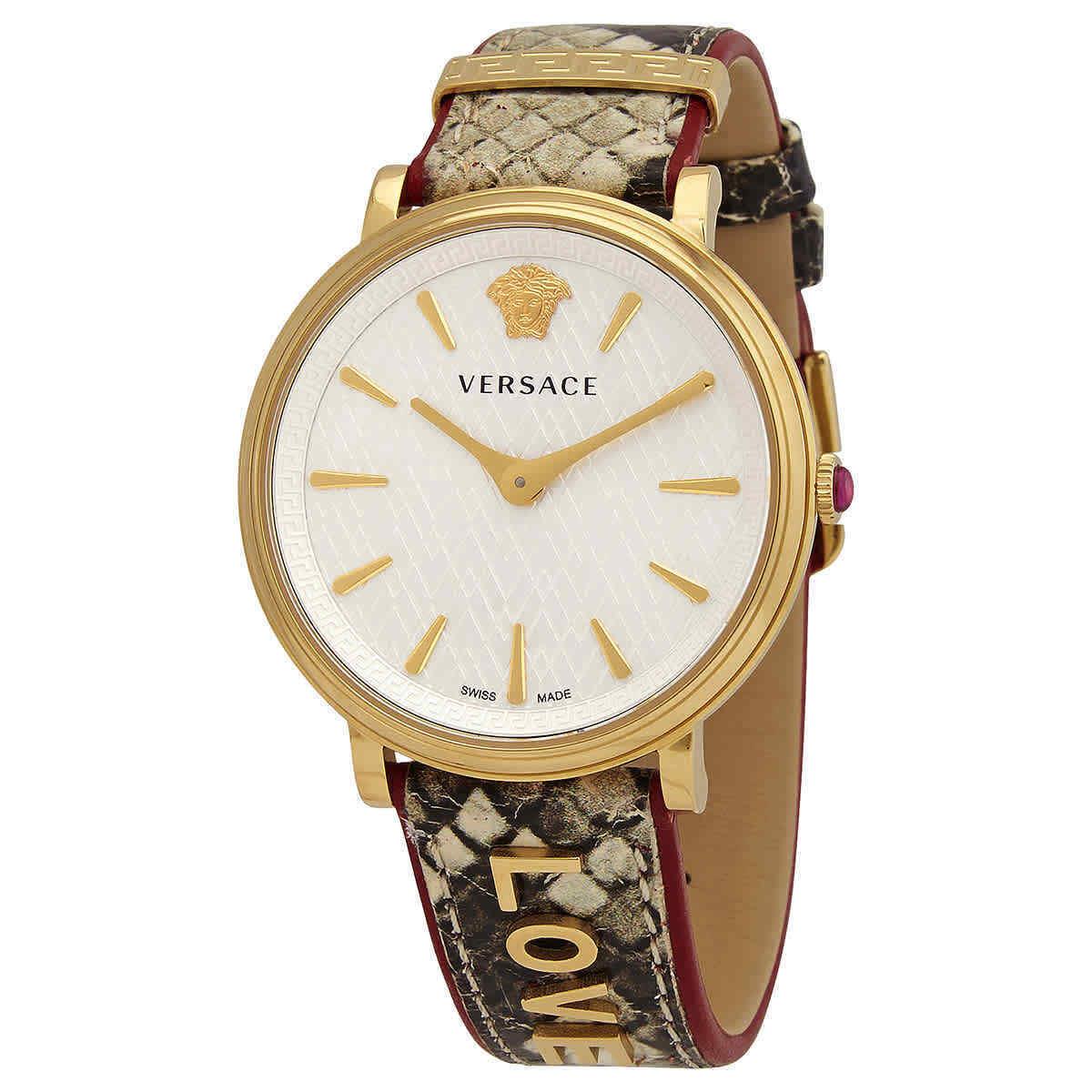 Versace V-circle Tribute Quartz White Dial Ladies Watch VBP080017