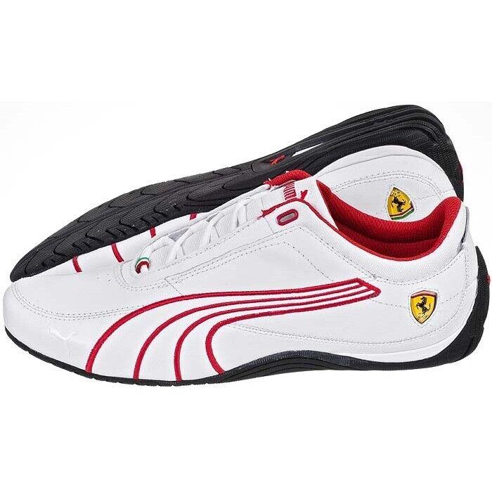 Puma Drift Cat 4 SF Ferrari Carbon Men`s Leather Casual Shoes White/red - White/Red
