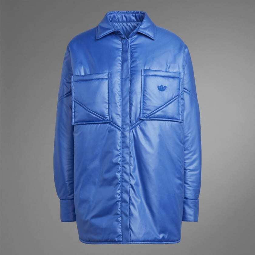 Adidas Blue Version Padded Shirt Jacket Women Size XL Rare Retails AT