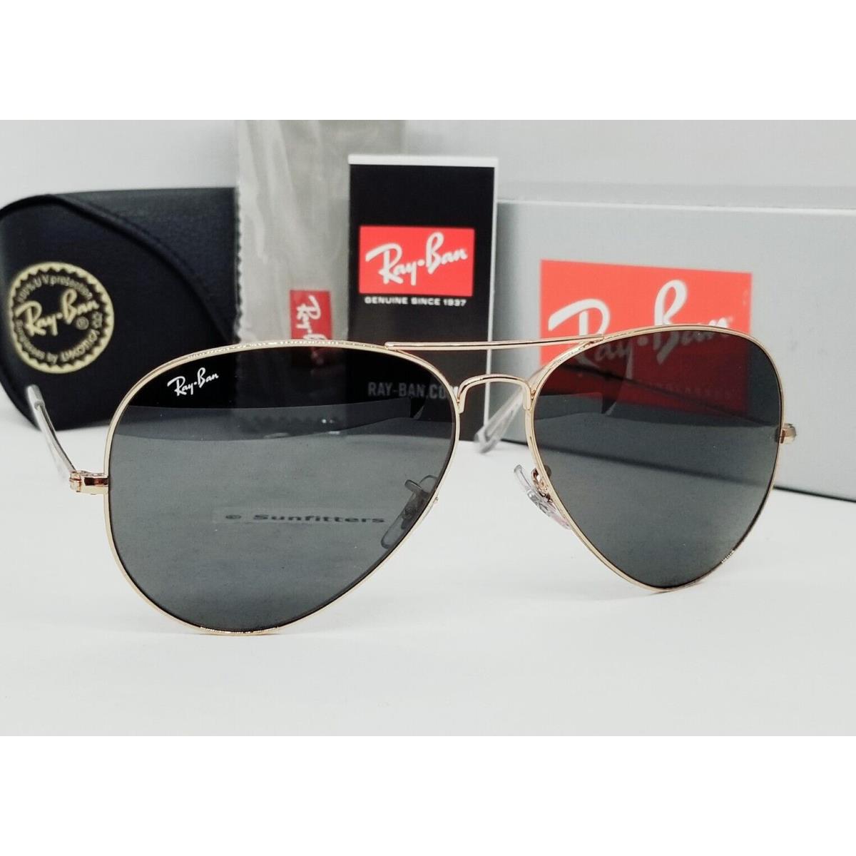 Ray Ban Rose Gold/dark Grey RB3025 9202B1 62 Aviator Sunglasses