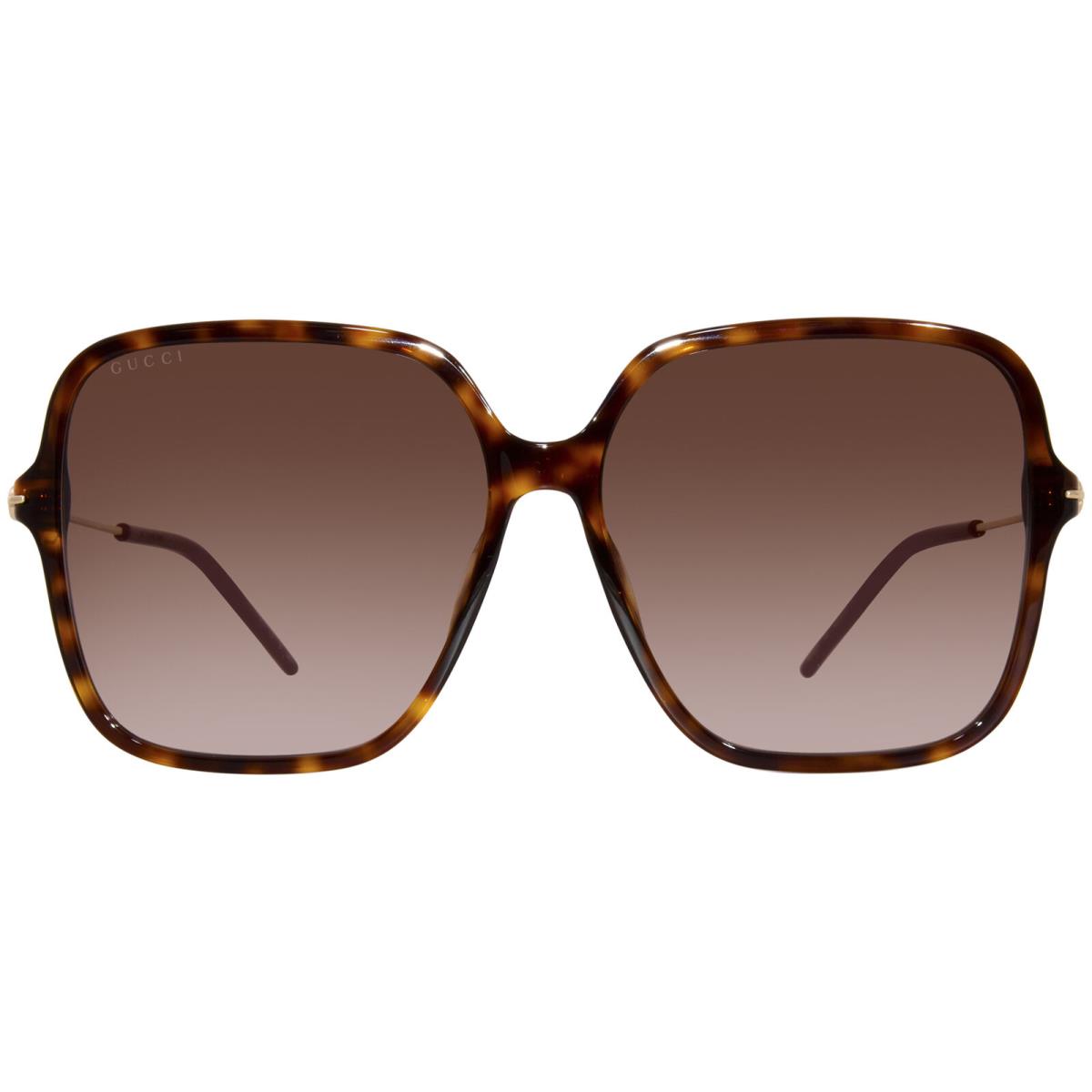 Gucci GG1267S 002 Sunglasses Women`s Havana/gold/brown Gradien Square Shape 60mm