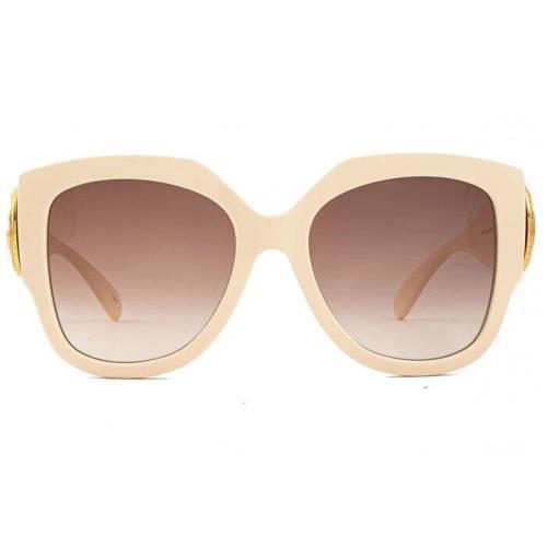 Gucci GG1407S 004 Sunglasses Women`s Ivory/brown Lenses Square Shape 54mm