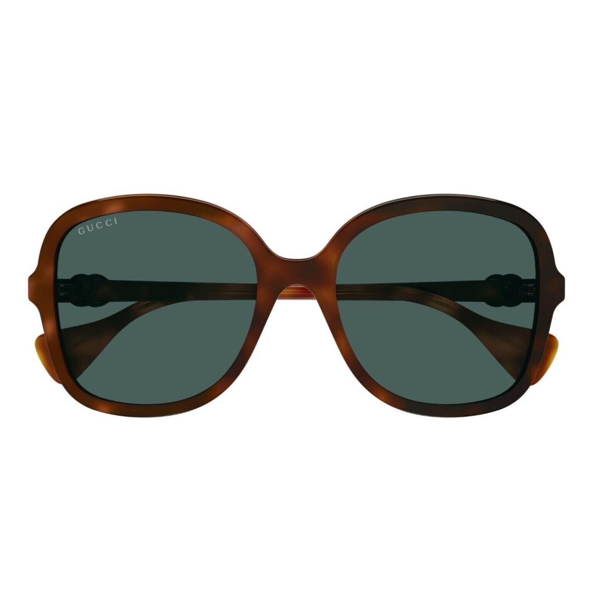 Gucci GG1178S 003 Women`s Havana / Green Sunglasses - Frame: Brown, Lens: Green