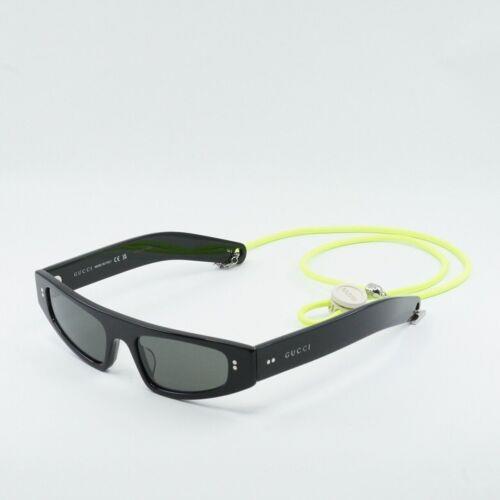 Gucci GG1634S 006 Black/grey with Neon Yellow Cord 51-18-140 Sunglasses