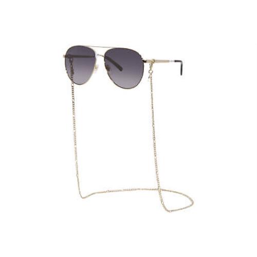 Gucci GG1088S 001 Sunglasses Women`s Gold Chain Necklace/grey Gradient 61mm