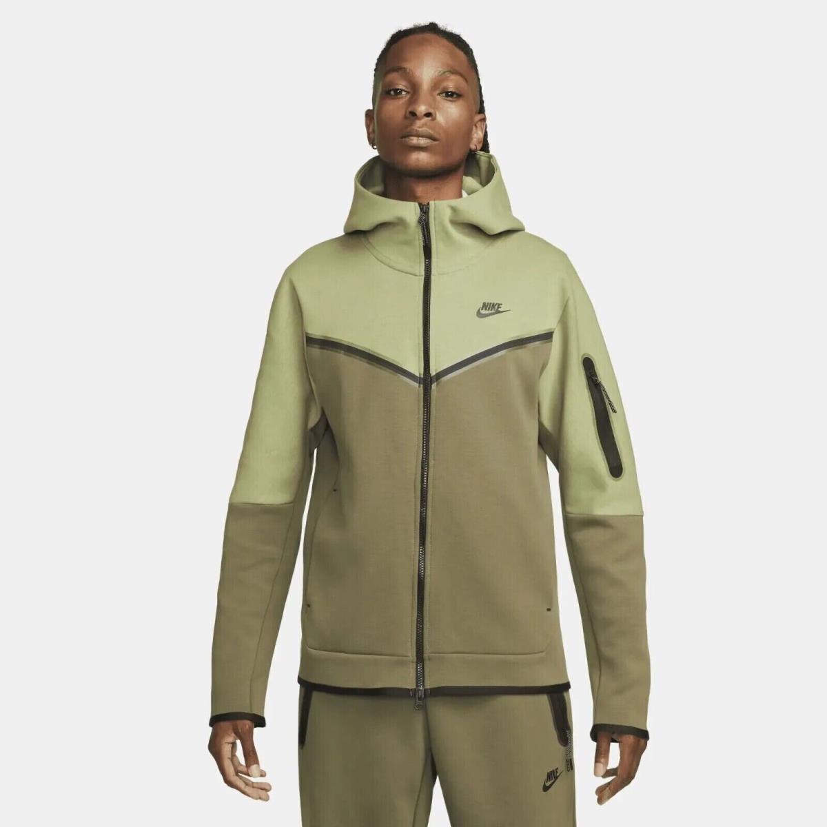 Nike Sportswear Tech Fleece Full-zip Hoodie Alligator Olive CU4489-334 3XL