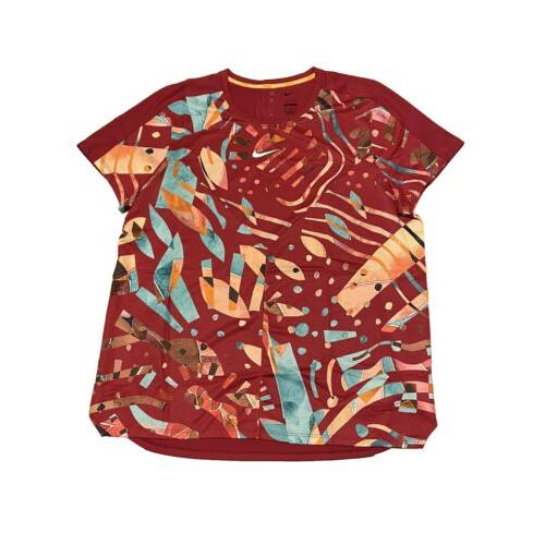 Nike Court Dri-fit Tennis Shirt Alcaraz Red Multicolor DX5526-620 Men s Size XL