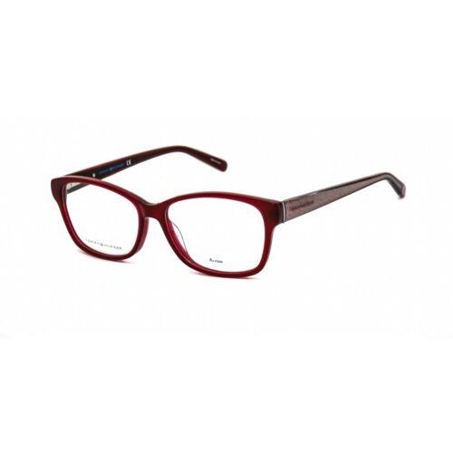 Tommy Hilfiger Women`s Eyeglasses Red Glitter Rectangular Frame TH 1779 0DXL 00